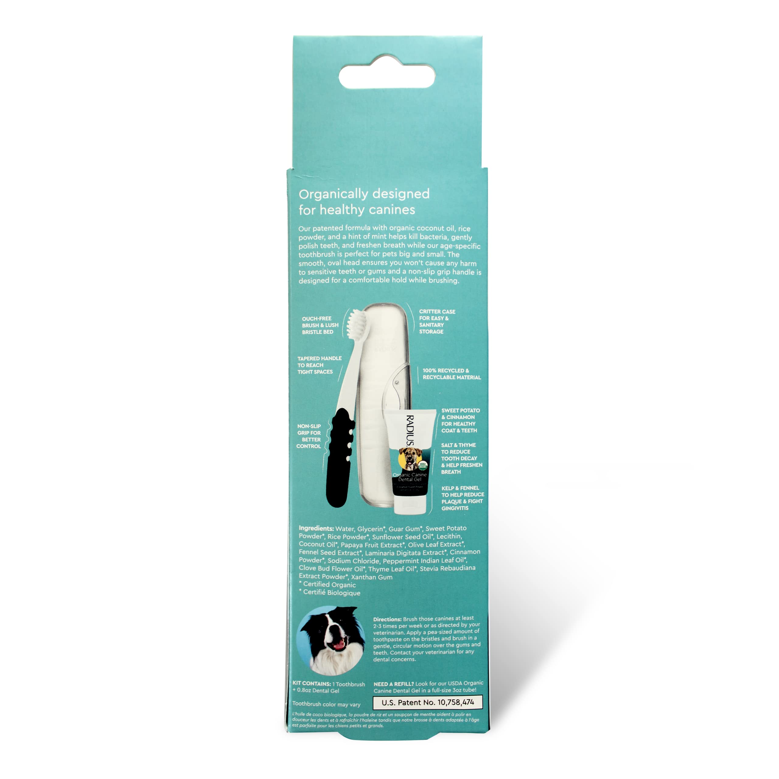 Kit d’hygiène dentaire Radius pour chien, ensemble pratique et complet.