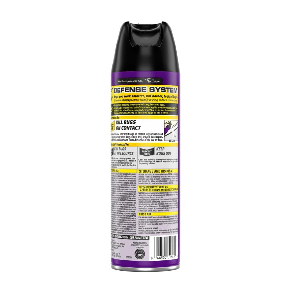 Raid Puces Plus – Pulvérisation pénétrant les fibres des tapis