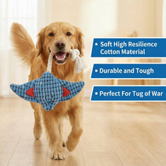 Raie manta en corde face souriante : design attractif pour le chien.