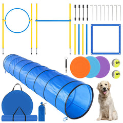 Parcours d’agilité Rain Queen avec tunnel pour chien, entraînement ludique et sûr.
