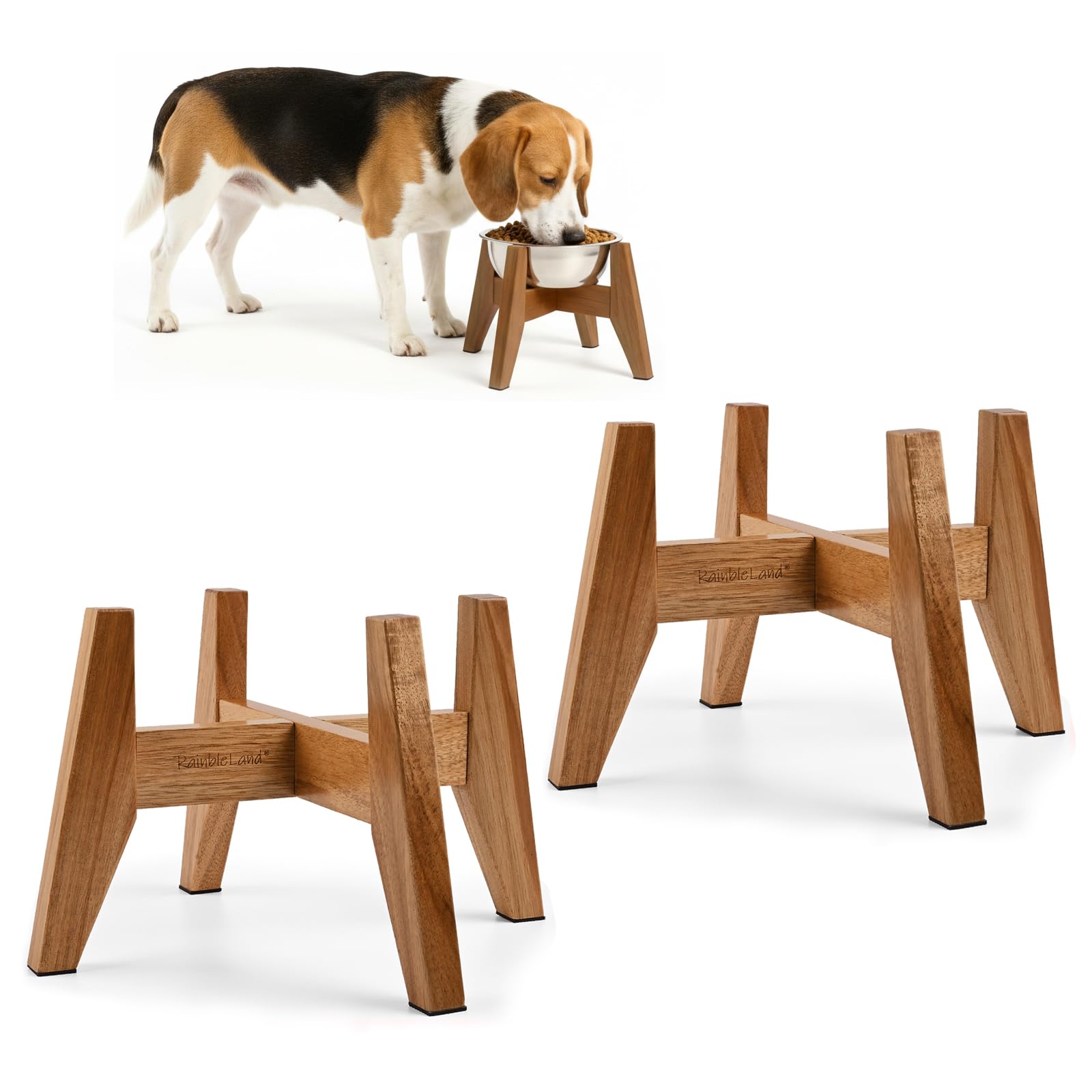 RAINBLELAND: support-gamelle surlee 7-pouces pour chien, hauteur confortable.