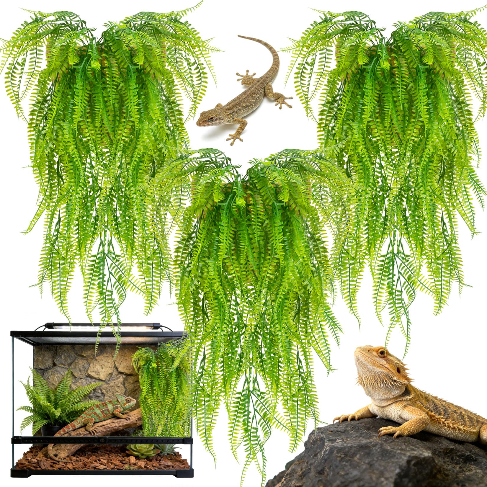 RAINFLOW plantes artificielles terrarium – décor naturel offrant ombre et cache