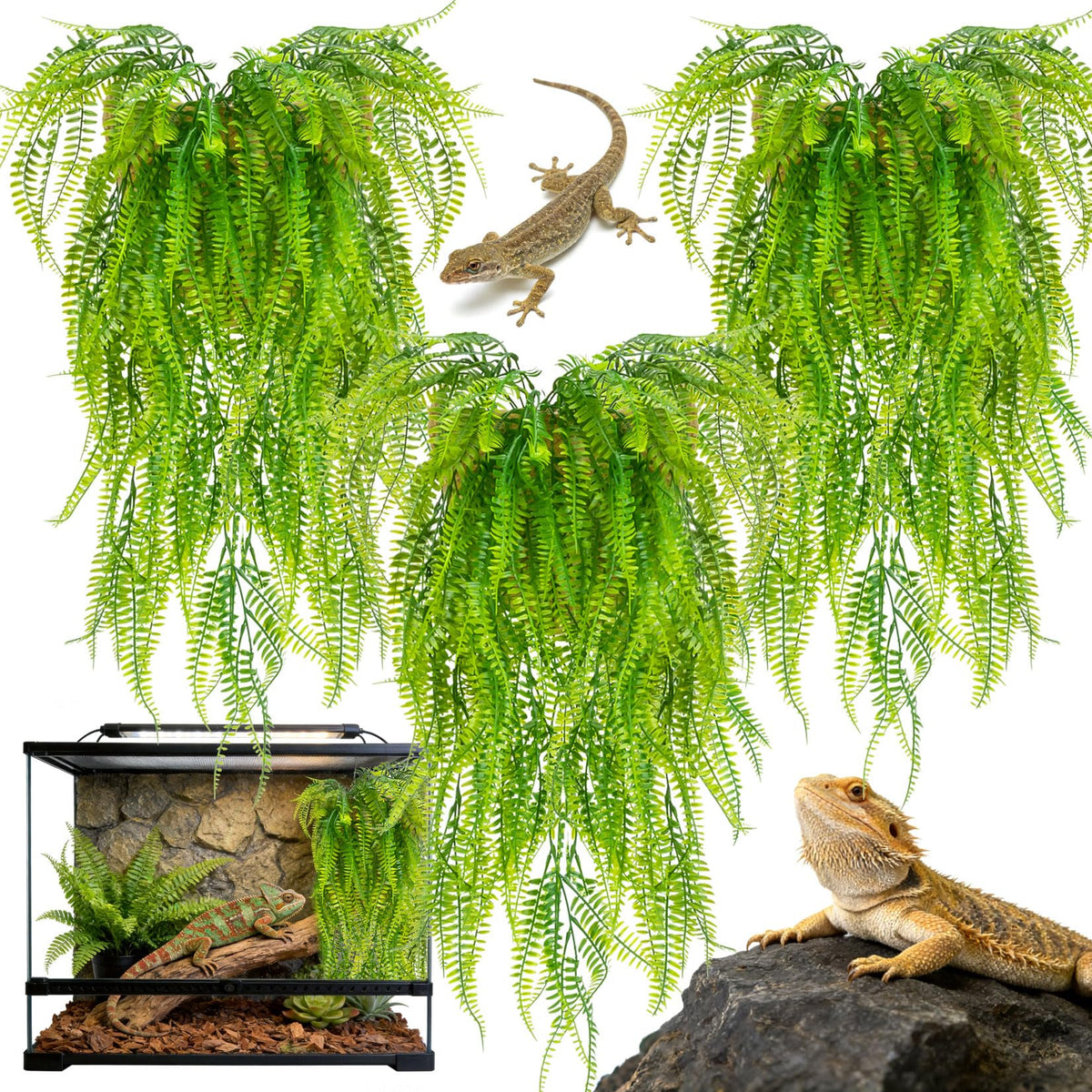 RAINFLOW plantes artificielles terrarium – décor naturel offrant ombre et cache