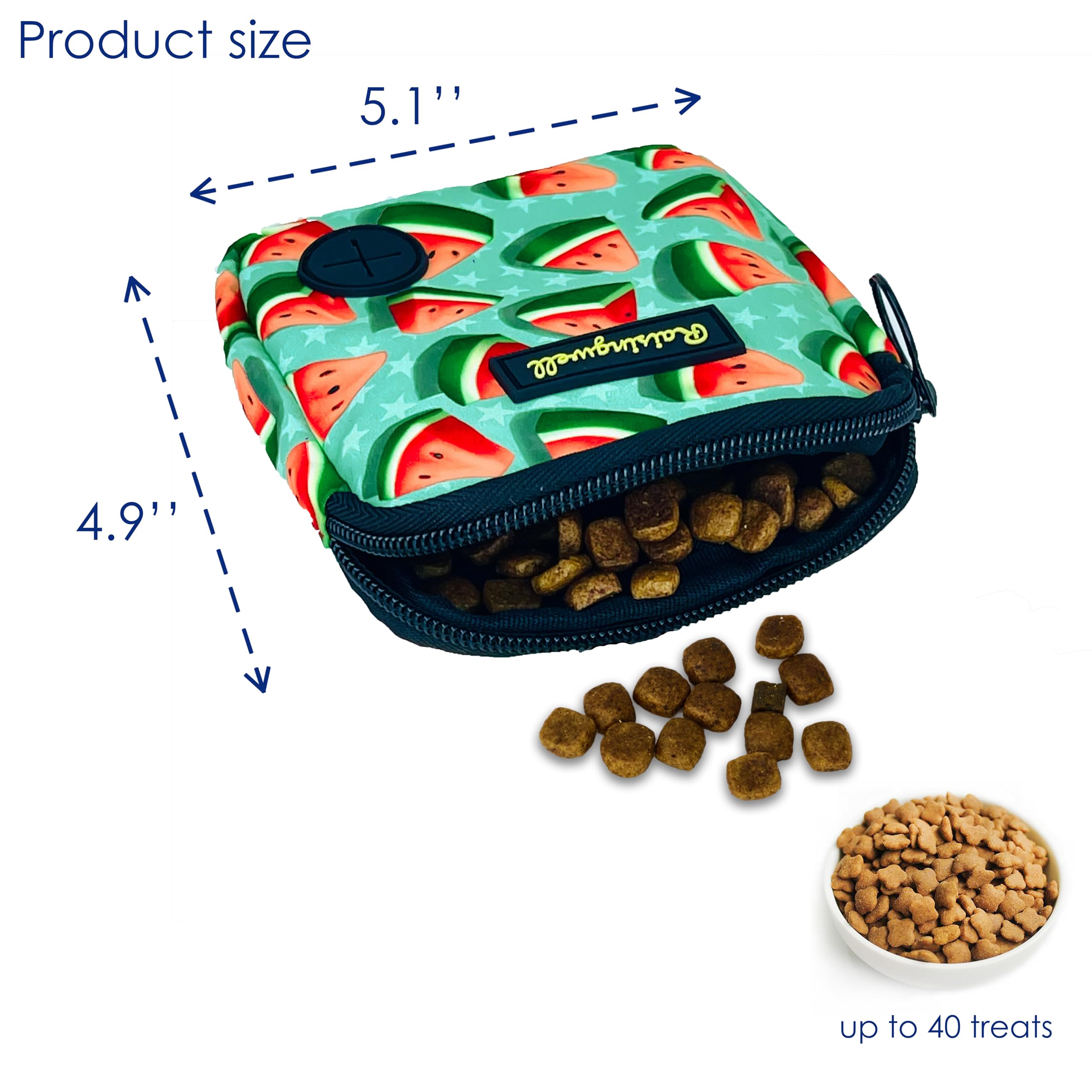 Raisingwell poche croquettes étanche intérieur, pratique et sûr pour sorties.