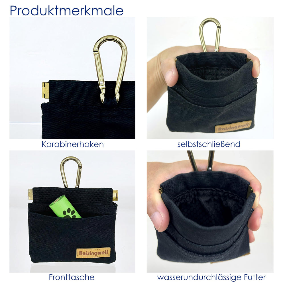 Pochette Raisingwell avec doublure imperméable, nettoyage facilité après les sorties pluvieuses.