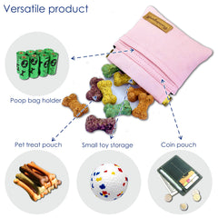 Pochette Raisingwell avec rangement avant pratique pour sacs à crottes et mouchoirs.