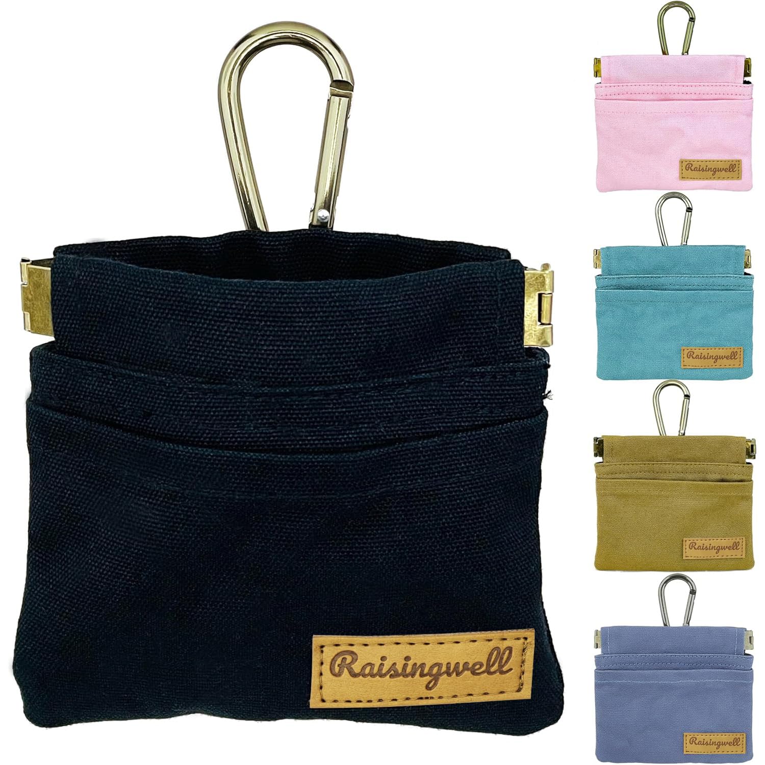Pochette Raisingwell pour chien, poignet noir, pratique pour récompenses rapides lors de promenades.