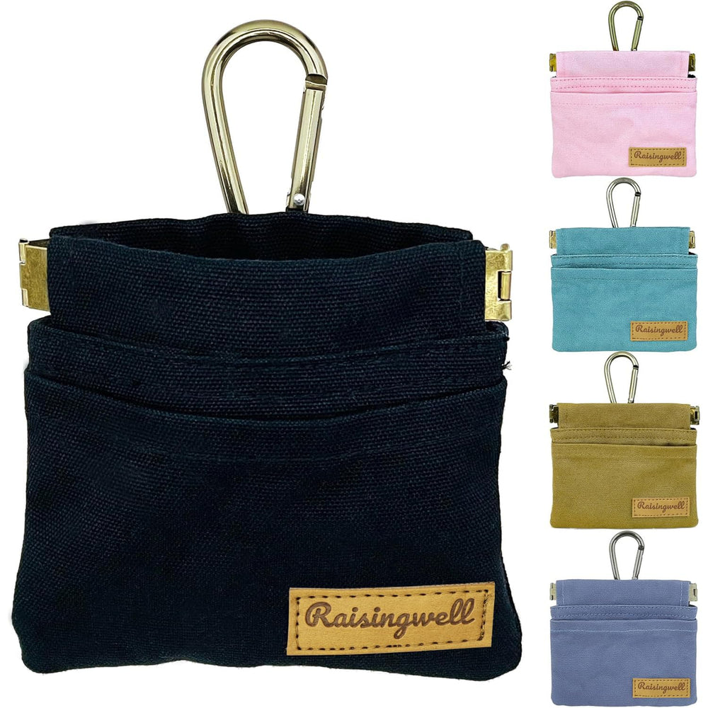 Pochette Raisingwell pour chien, poignet noir, pratique pour récompenses rapides lors de promenades.