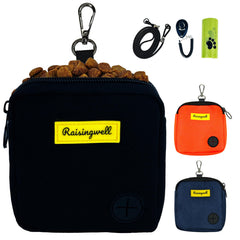 Raisingwell sac friandises chien noir compact, pratique pour balades.