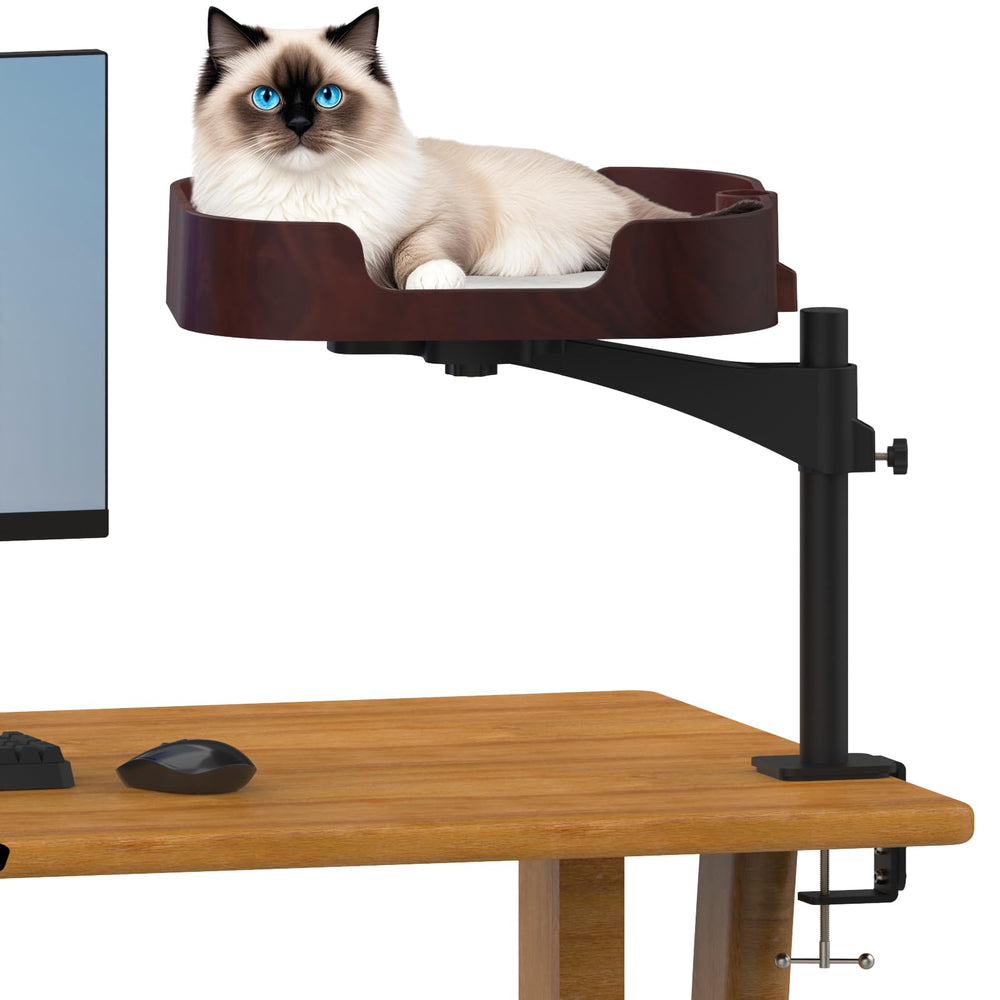 RAKEMETE Nid de bureau chat rotation 360° pour une proximité sans distraction