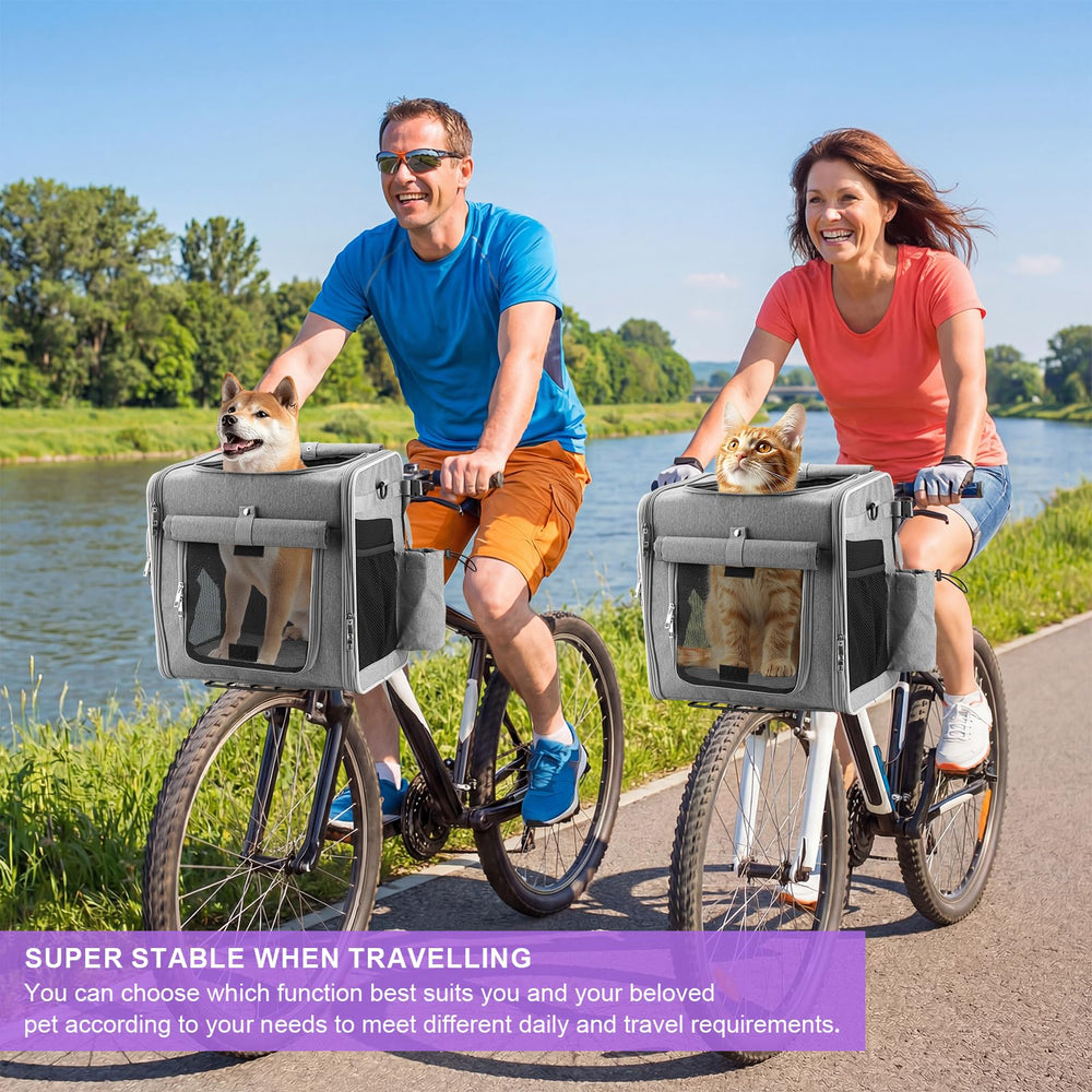 Ramalto Panier vélo chien extension droit offre plus d'espace pour petits chiens.