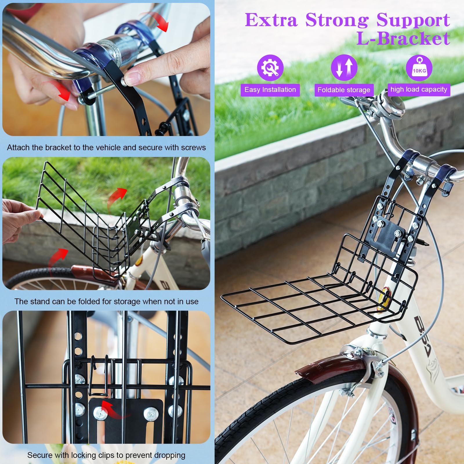 Ramalto Panier vélo chien pliage compact facilite le rangement.