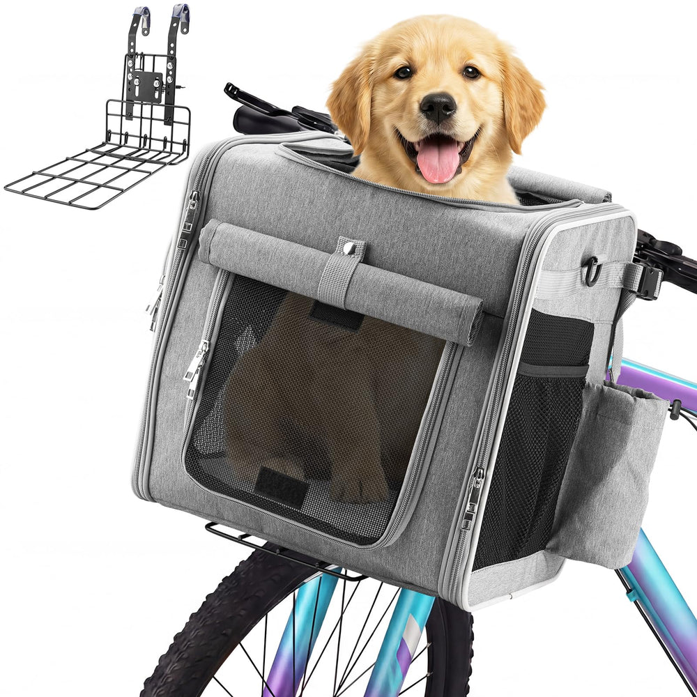 Ramalto Panier vélo chien stable monté sur guidon pour trajets sécurisés.