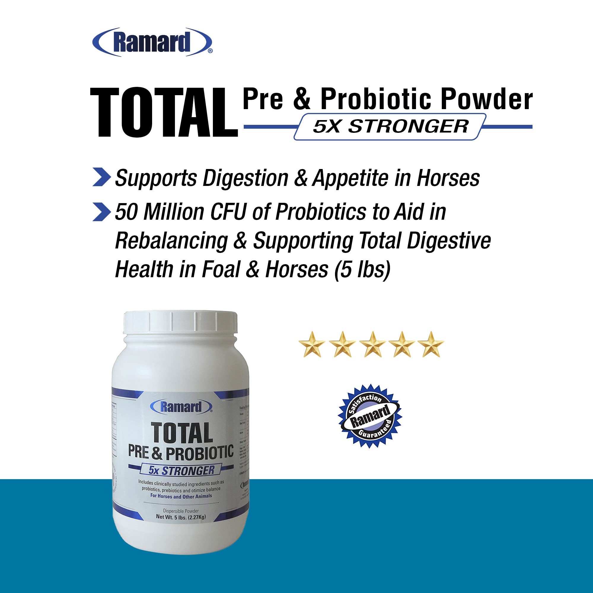 Poudre Ramard prébiotique et probiotiques pour chevaux, versement précis, peut aider l’absorption des nutriments.