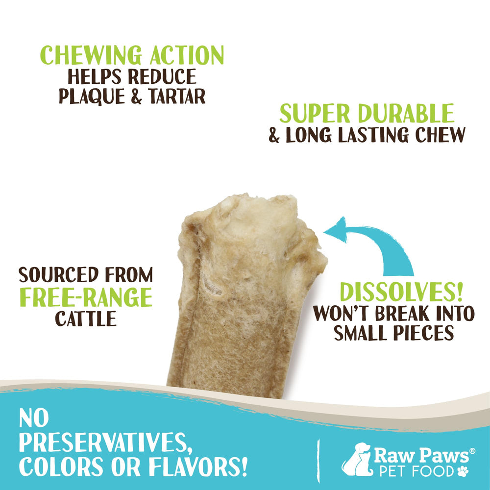 Raw Paws 20 bâtonnets cuir brut comprimé pour chiots, longue mastication.