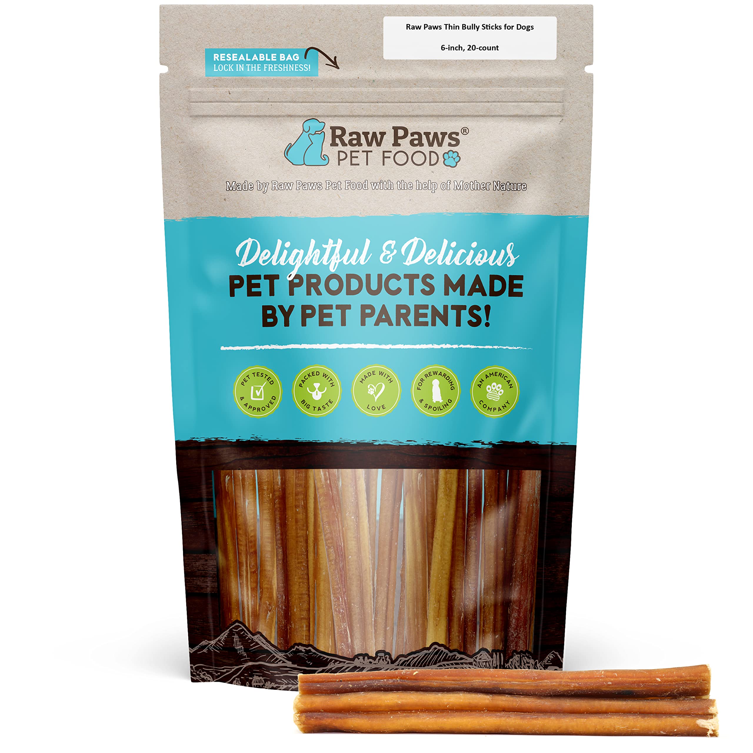 Raw Paws baton 6 pouces petit chien: friandise durable pour chiots actifs