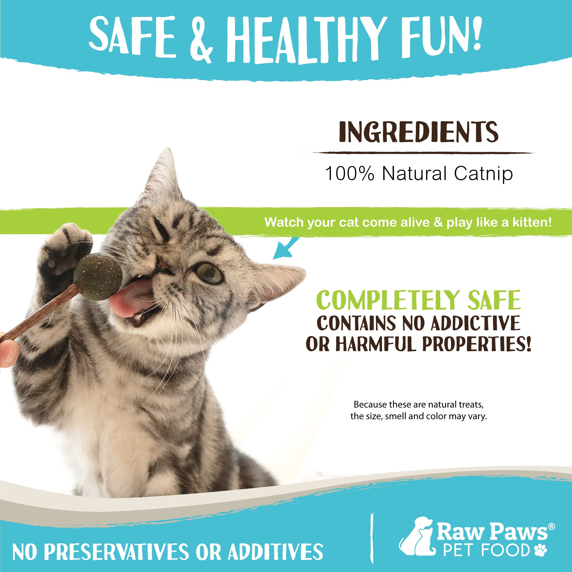 Raw Paws cataire frais : apaise le stress et favorise le jeu.