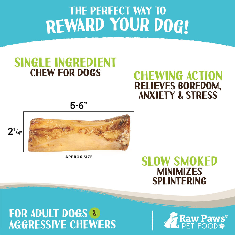 Raw Paws chien mâchant os à moelle solide, divertissement durable.