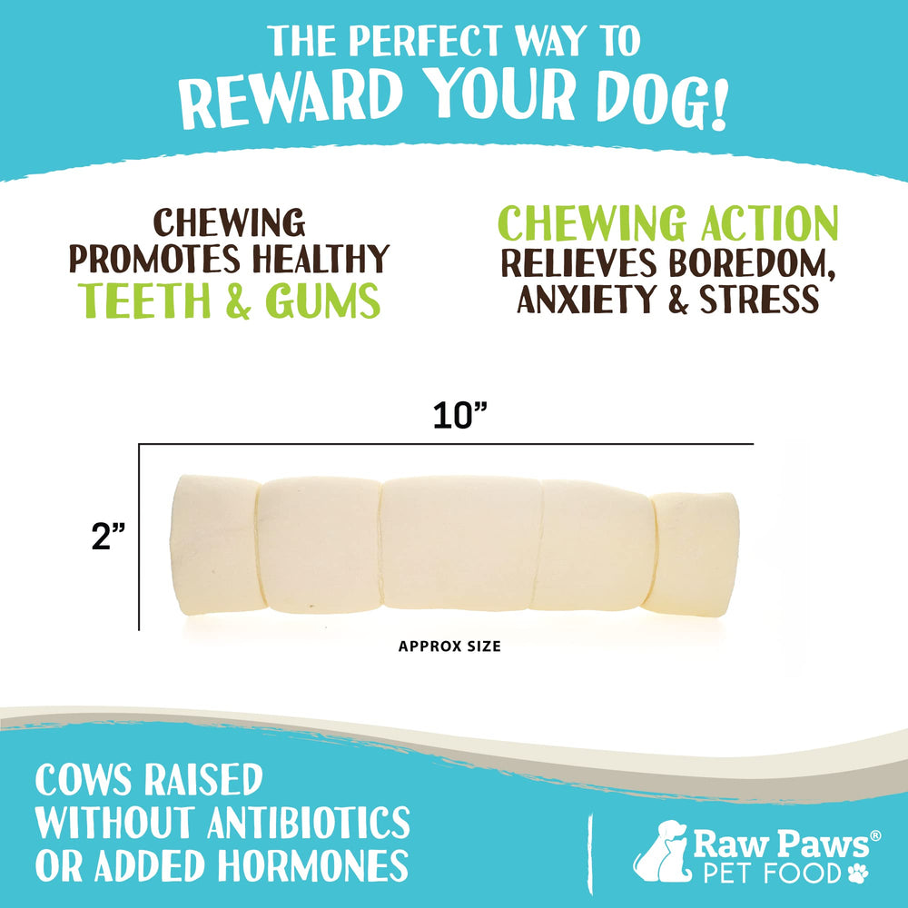 Raw Paws chien mordant rouleaux boeuf, activité de mastication sécurisée.