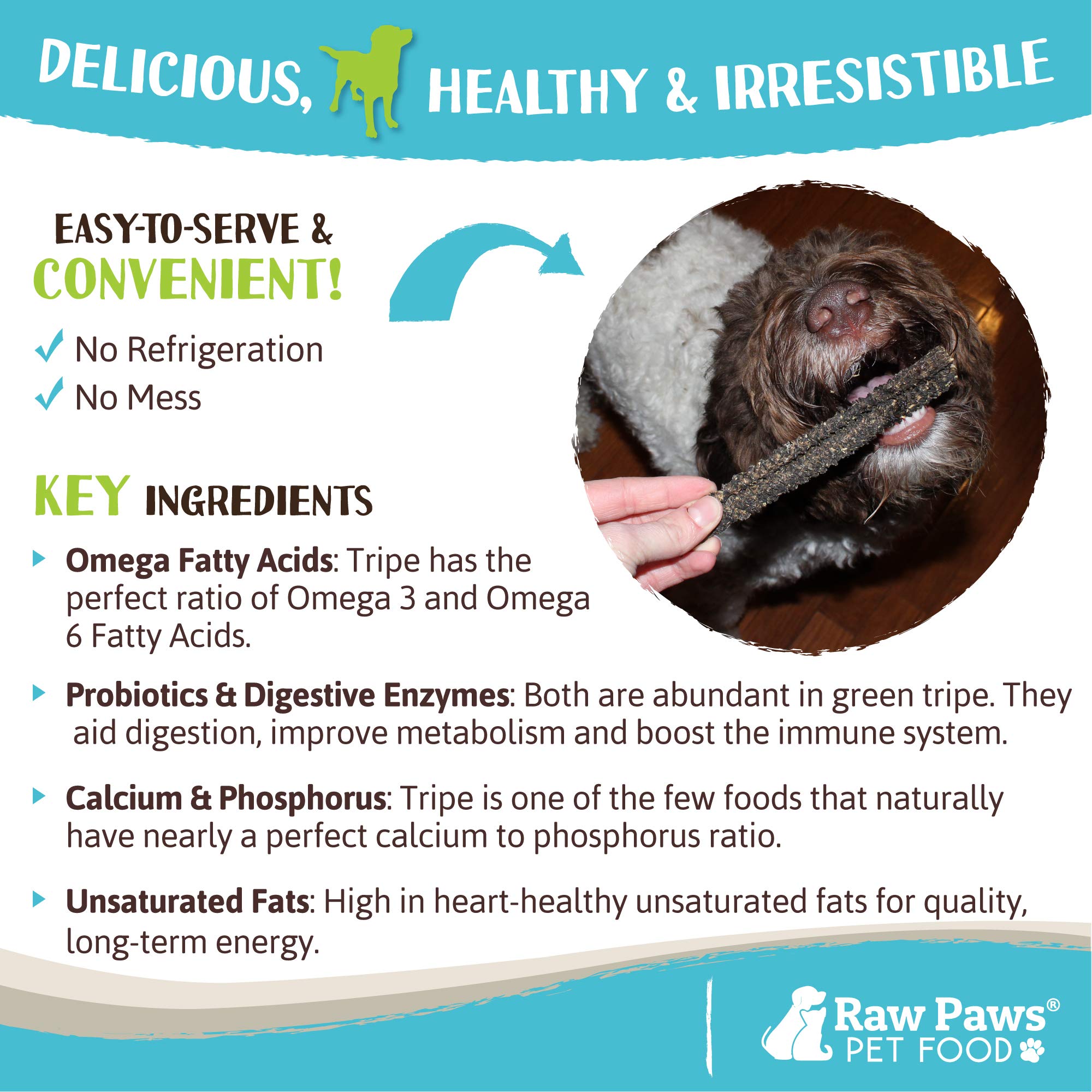 Raw Paws dentition-tripes-agneau: aide à nettoyer les dents lors de la mastication.