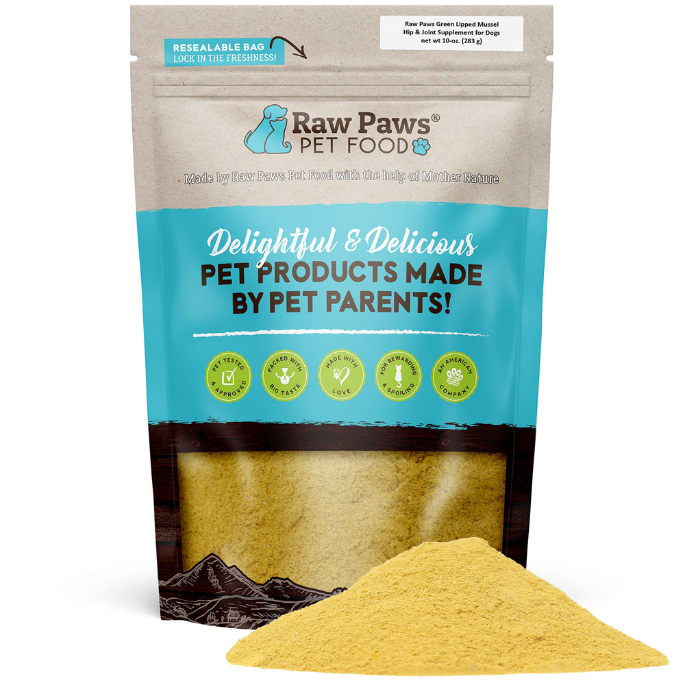 Raw Paws emballage et poudre, soutien potentiel des articulations.