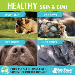 Raw Paws application sur les poils pour hydrater et apaiser.