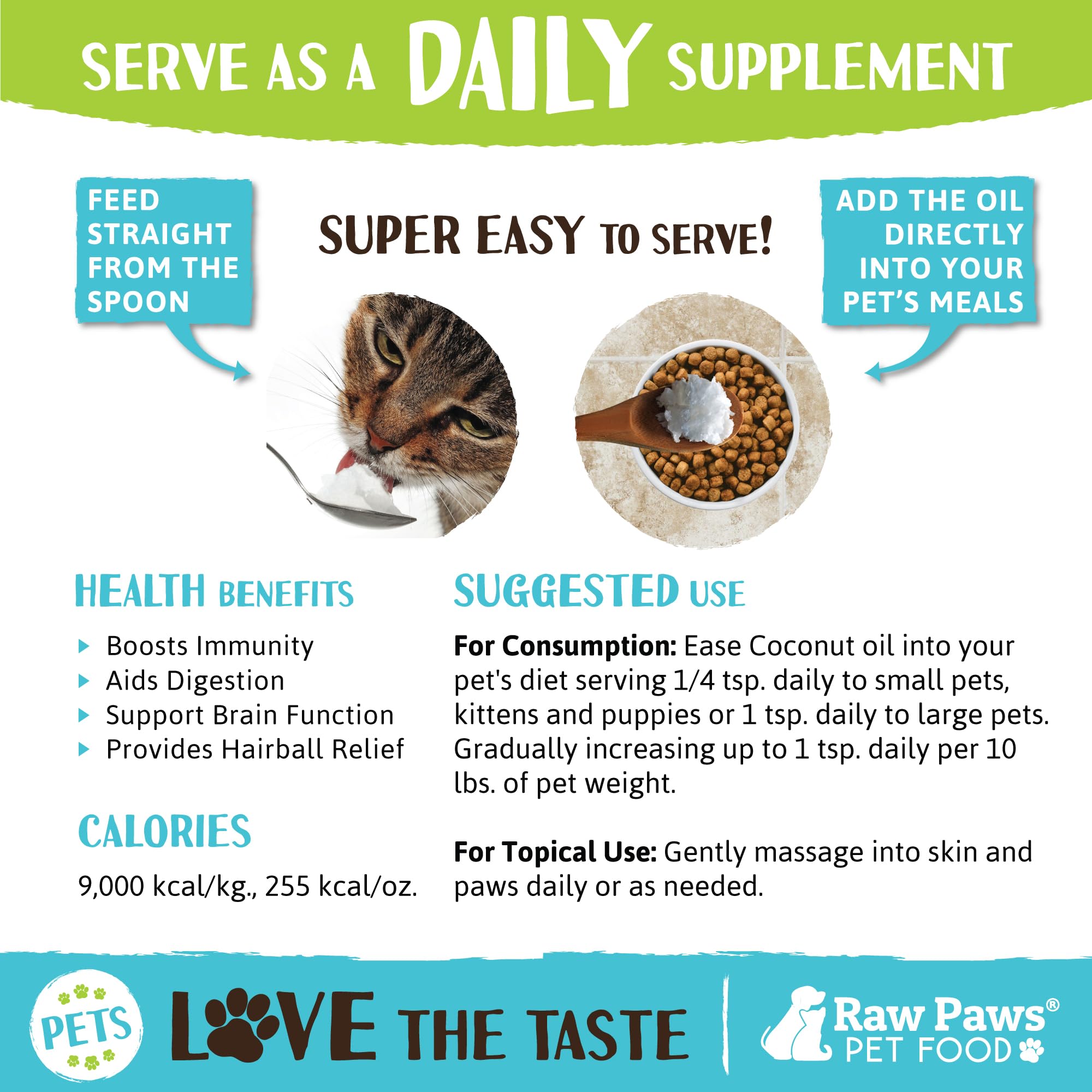 Raw Paws huile de coco bio – emballage recyclable, pratique pour l'hygiène des nez.