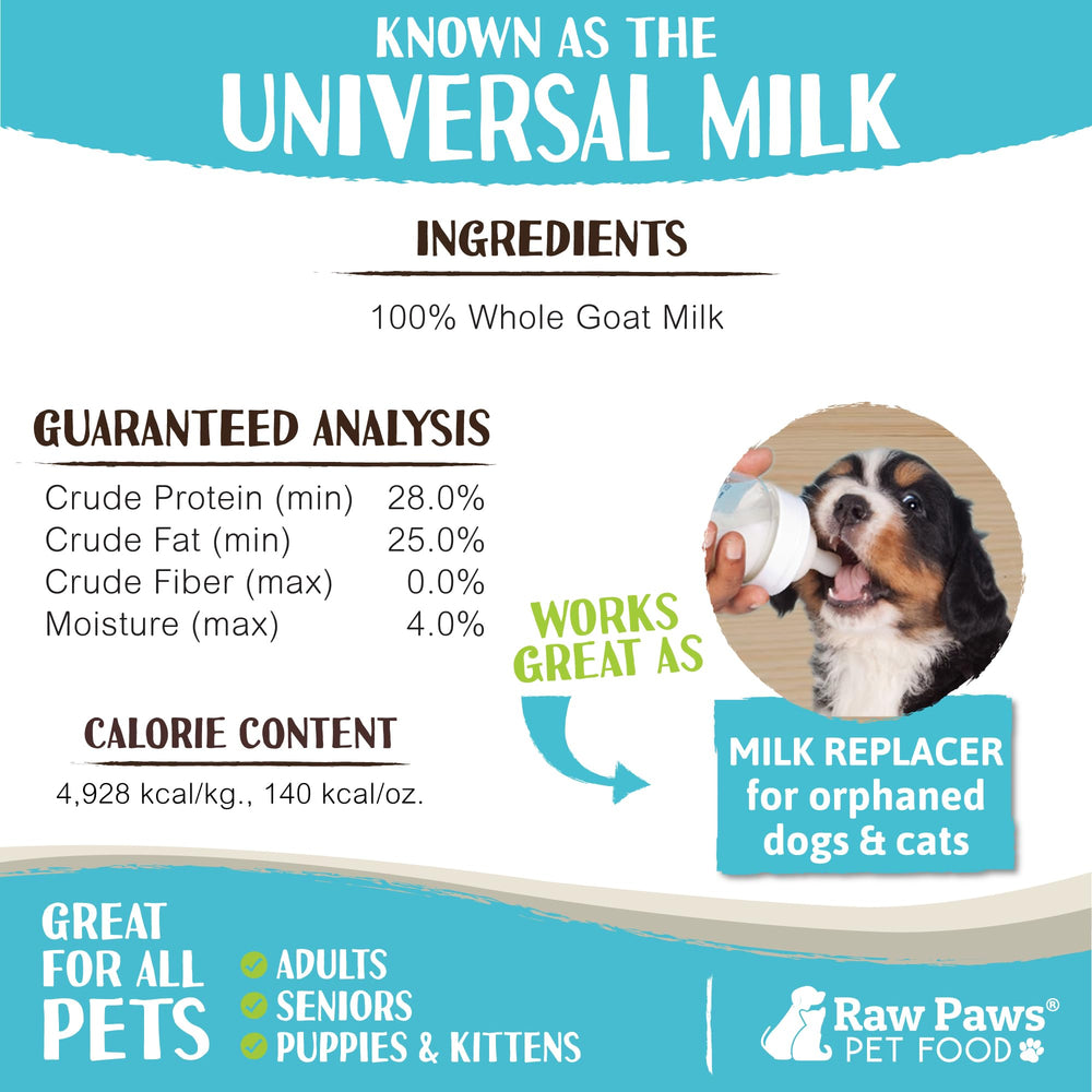 Raw Paws poudre lait chèvre peut aider à atténuer allergies et douleurs articulaires.