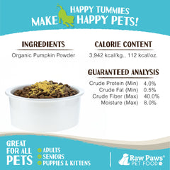 Raw Paws Poudre Citrouille Topper — Chat et chien savourent un repas savoureux et nutritif.