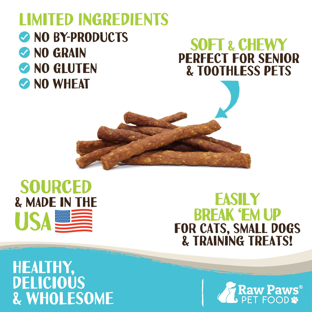 Raw Paws Soft Stick poulet, premier ingrédient, saveur naturelle.