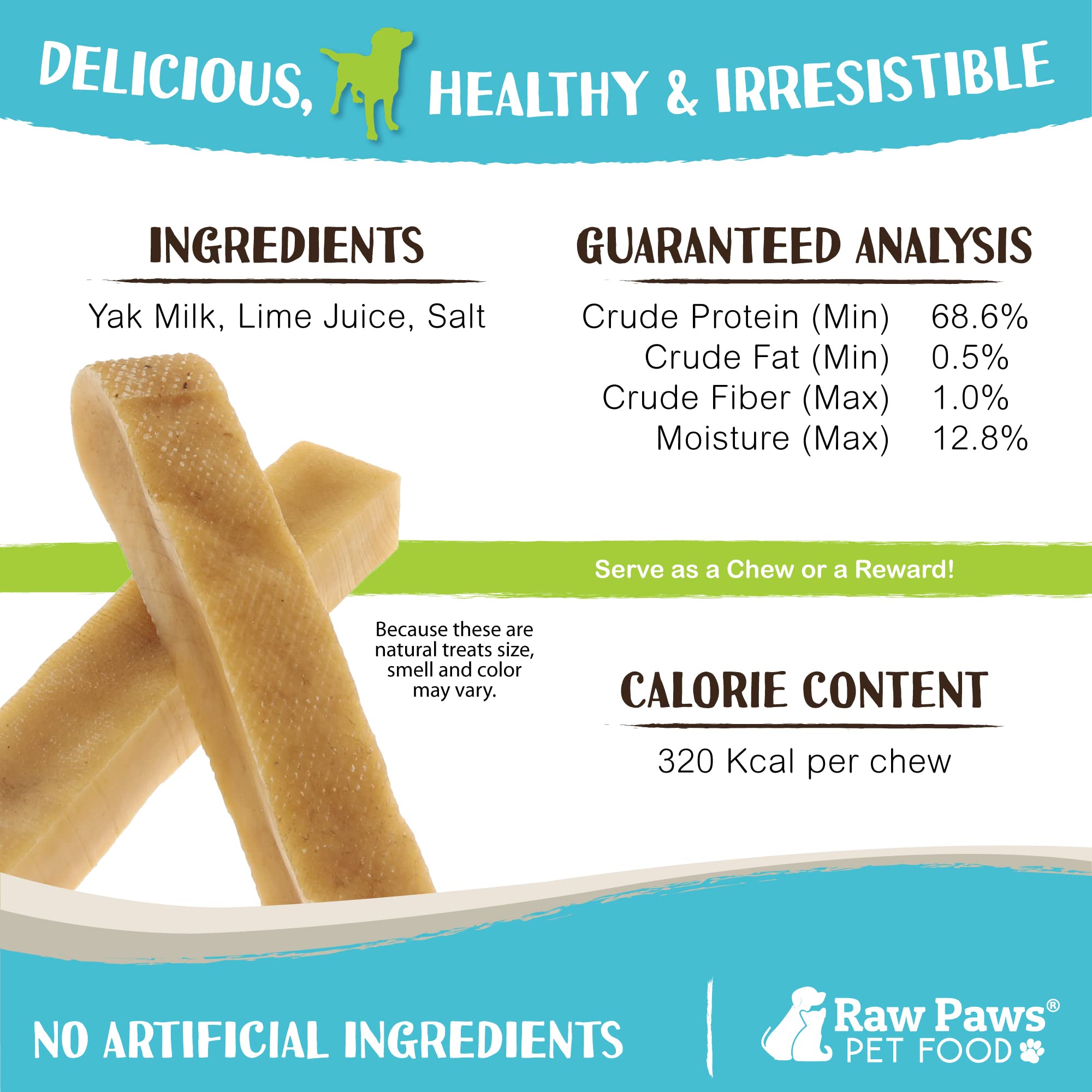 Raw Paws Yak Chews Himalayan sante dentaire: contribue a haleine plus fraiche et dents propres