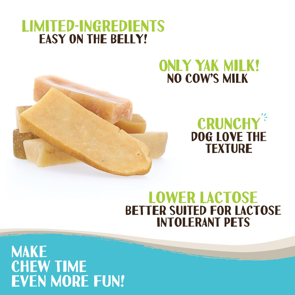 Raw Paws Yak Chews petit chien, morceaux durables pour mastication.