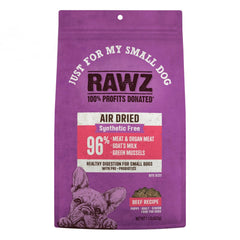 Rawz aliments séchés pour petit chien boeuf, texture nourrissante et pratique.