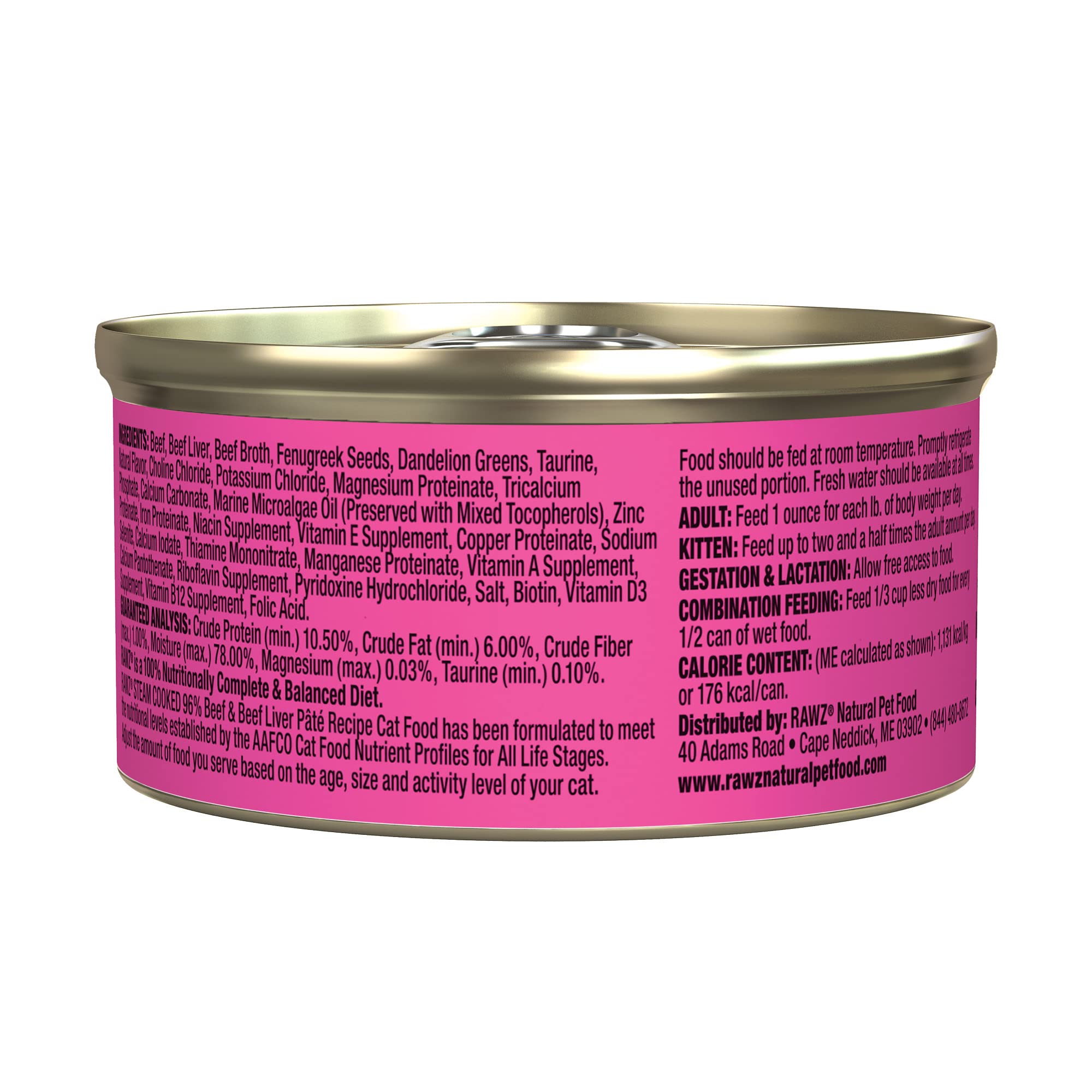 Conserve humide Rawz pour chat, hydratation naturelle et repas appétissant.