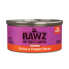 Boîte Rawz pour chat au poulet et potiron, texture appétente.
