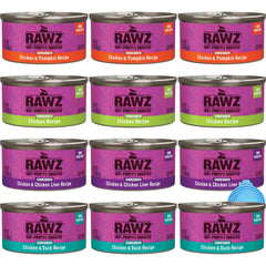 Rawz chat humide boîtes poulet-canard, repas savoureux et pratique.