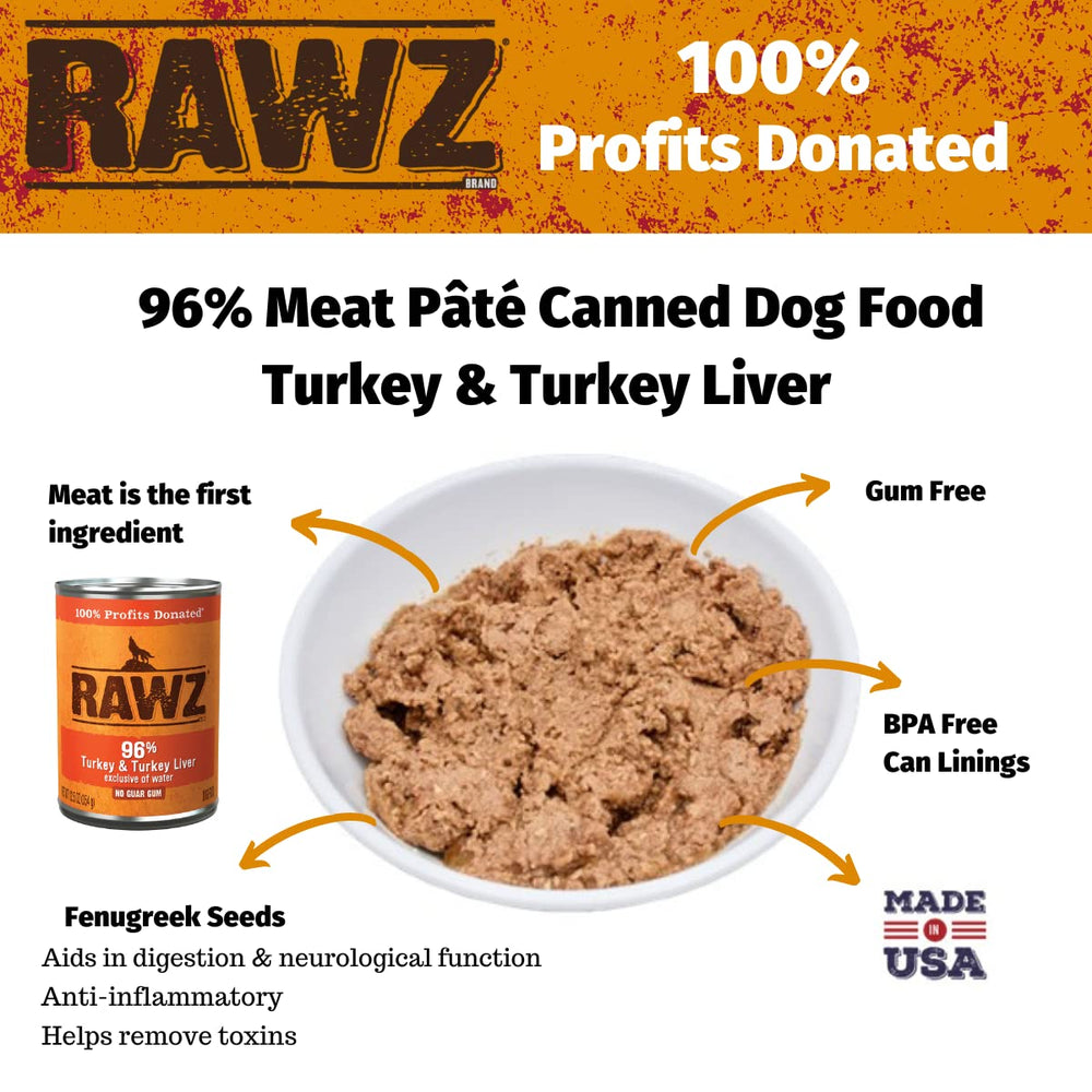 Rawz dinde et foie pour chien, saveur naturelle et appétente.