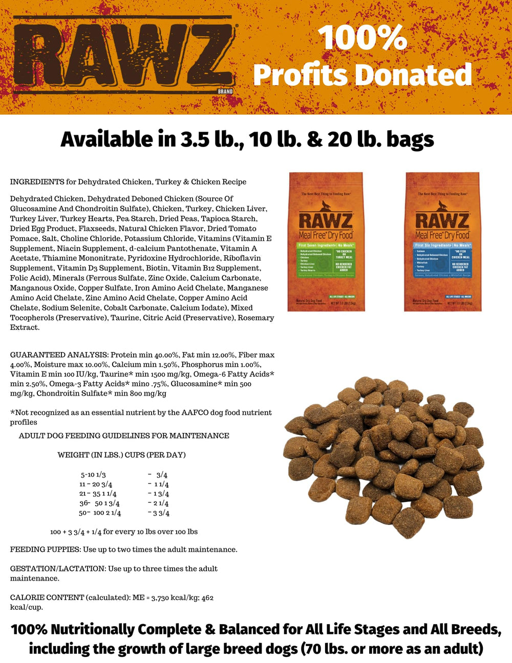 Rawz Meal Free – estomac sensible, formulation douce pour chien.