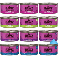 Rawz pack varié de boîtes chat pour varier les repas et stimuler l'appétit.
