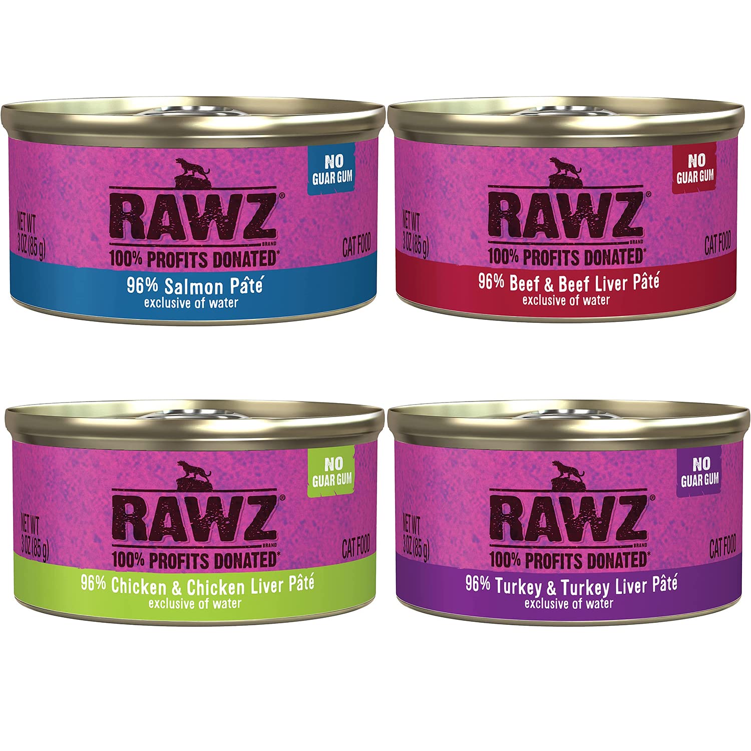 Rawz Pâté Chat Dinde en boîte 3oz, variété savoureuse pour chats.