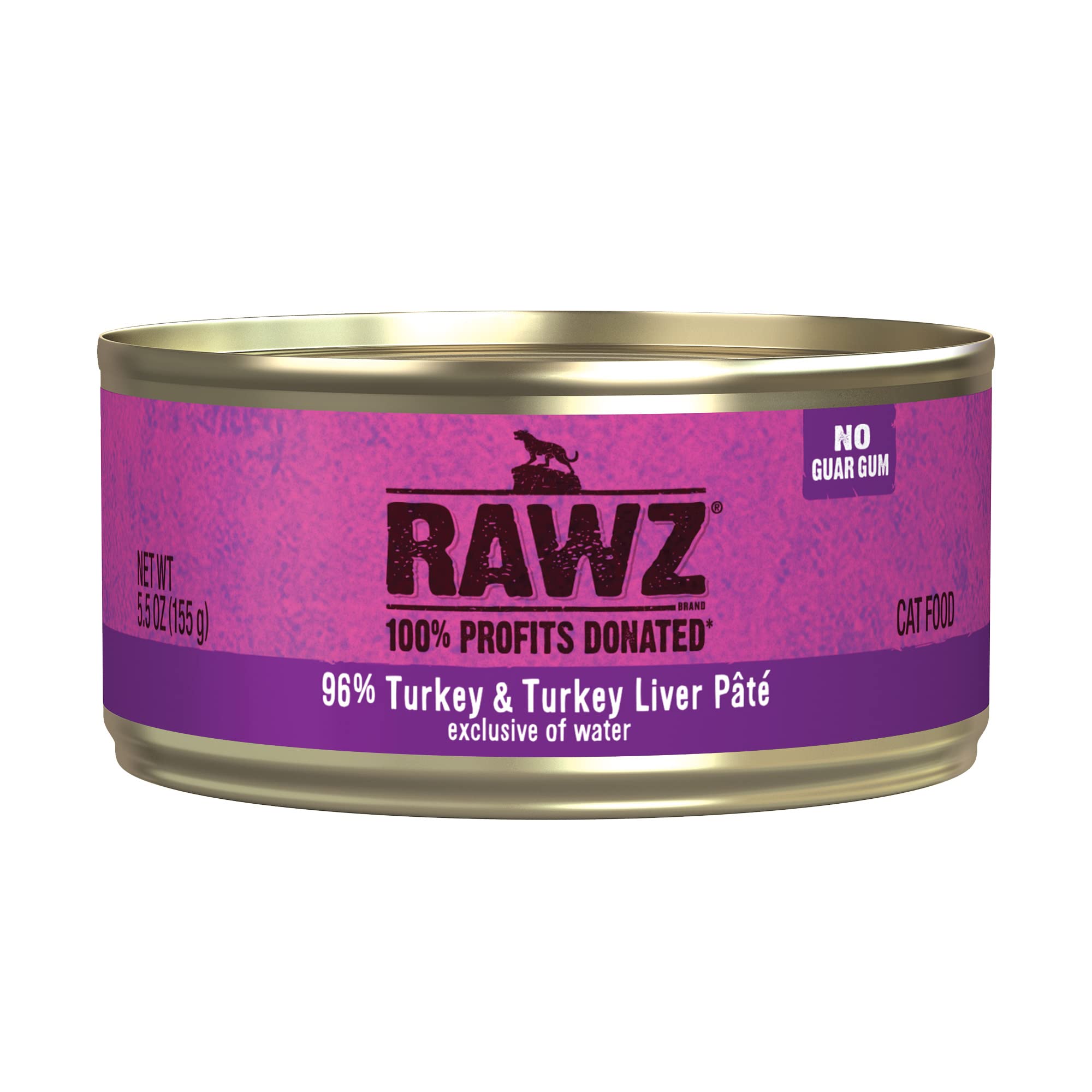 Rawz Pâté pour chats dinde et foie de dinde — boîte ouverte, texture prête à servir.