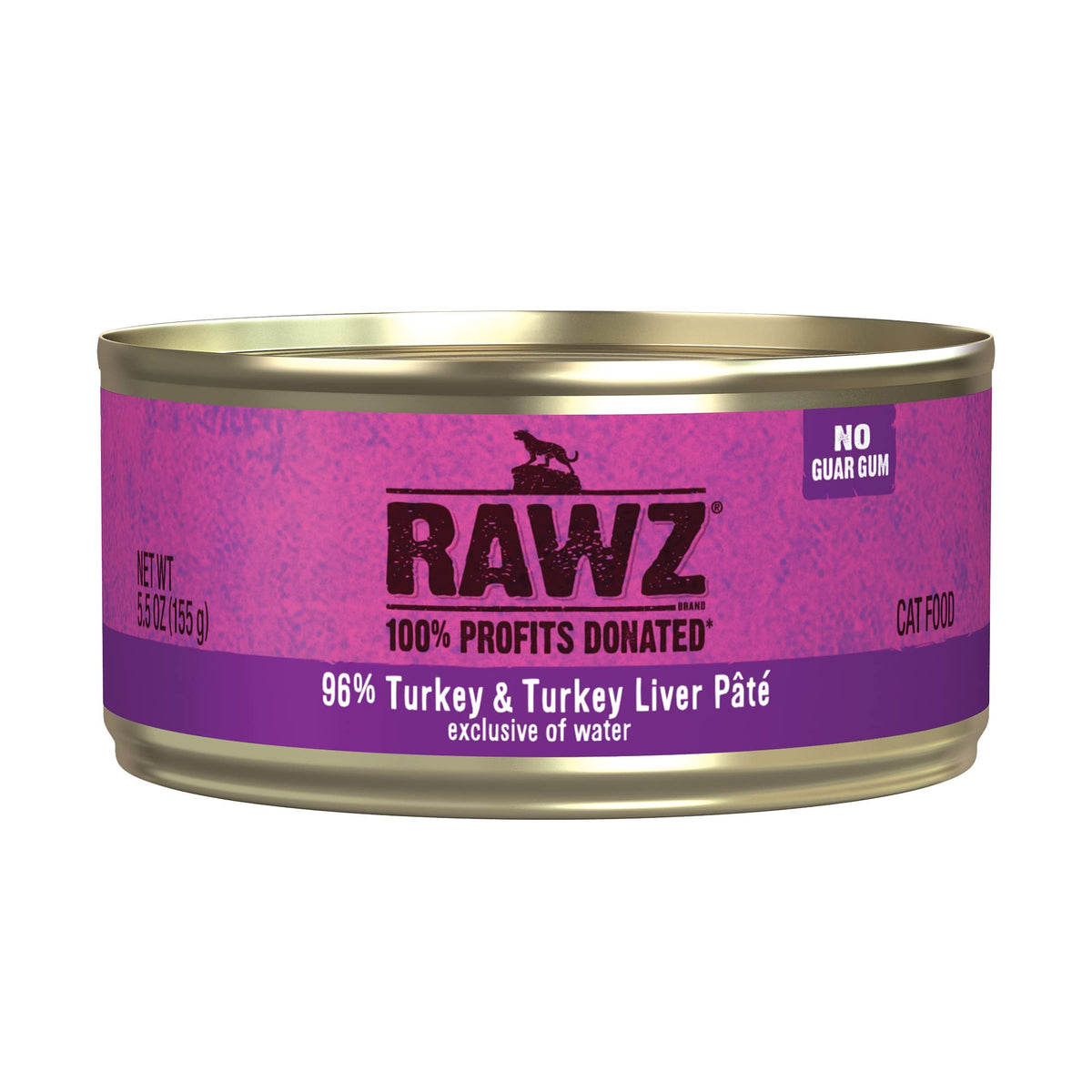 Rawz Pâté pour chats dinde et foie de dinde — boîte ouverte, texture prête à servir.
