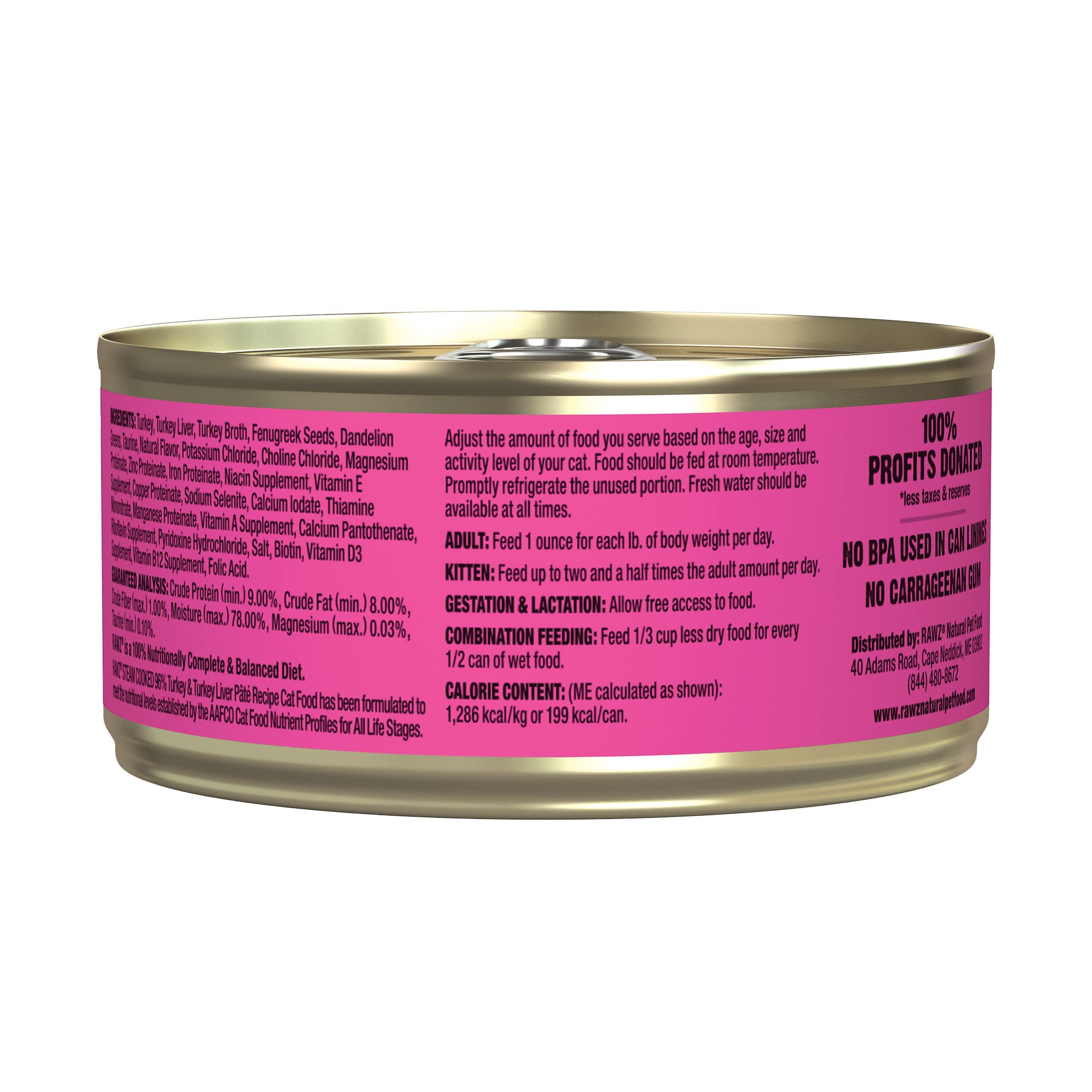 Rawz Pâté pour chats dinde et foie de dinde — texture crémeuse, facile à portionner.