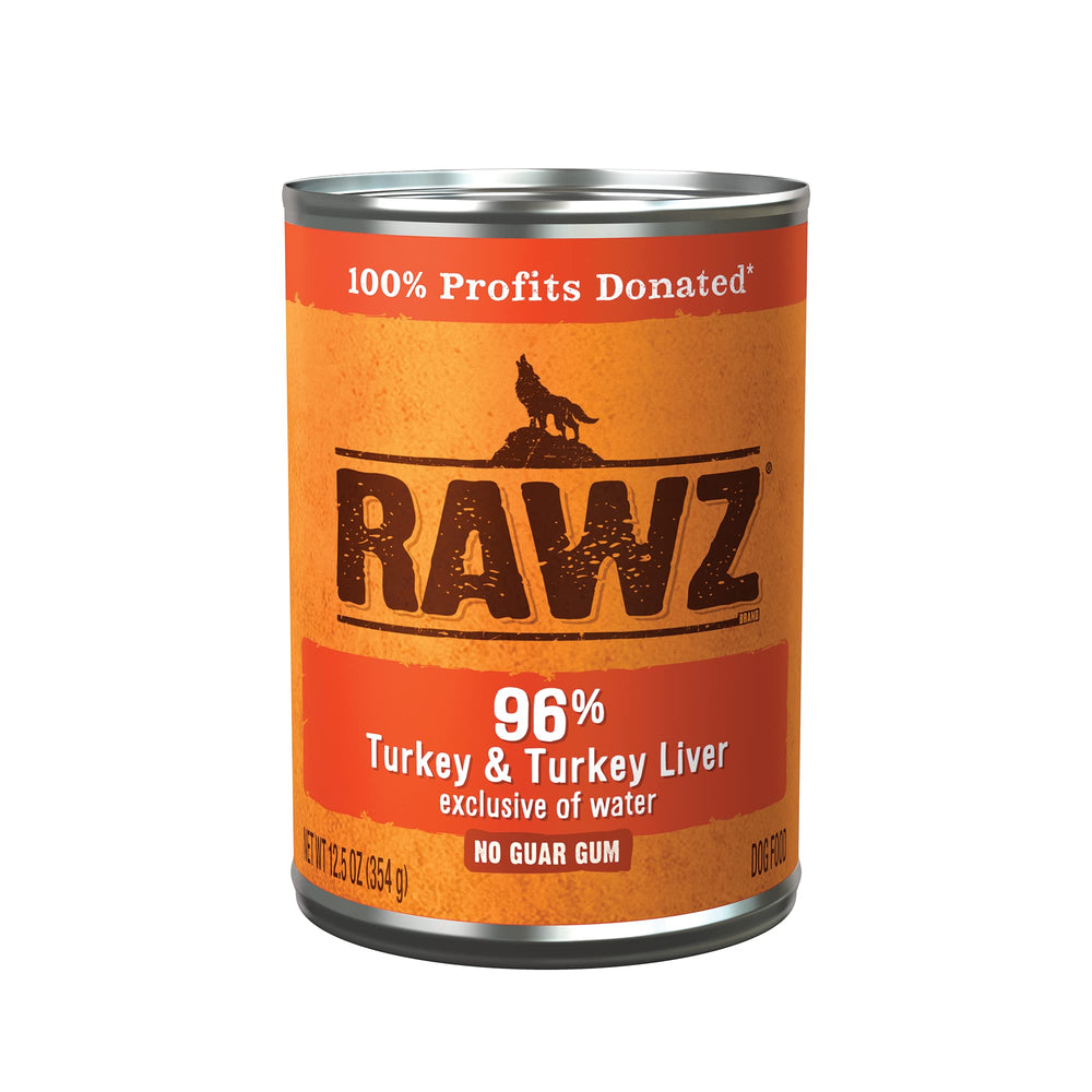 Rawz pâté pour chien à la dinde en conserve, repas complet et savoureux.