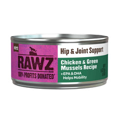 Rawz poulet et moules conserve chat ouverte, repas appétissant et pratique.