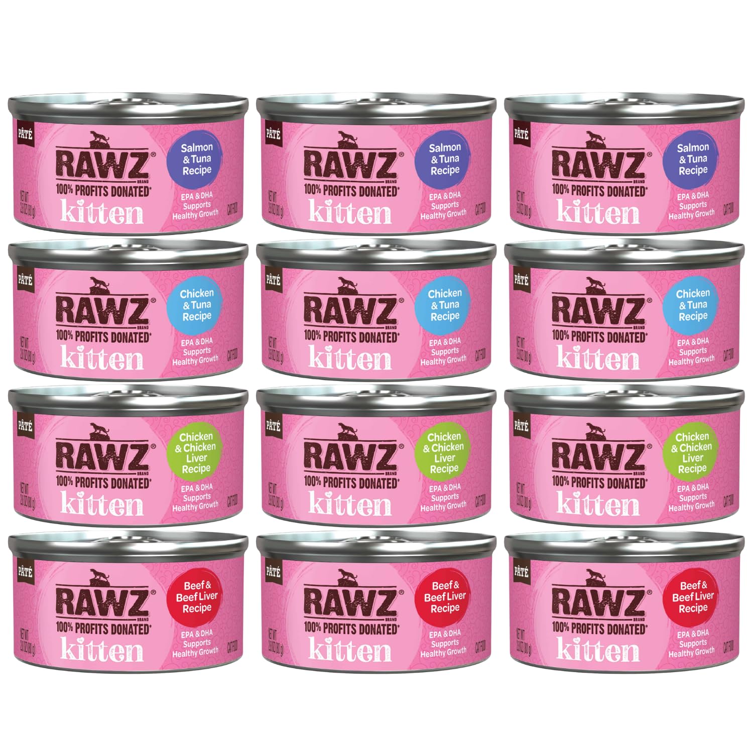 Rawz chaton pâté saumon - boîte, protéines et hydratation naturelle pour chaton