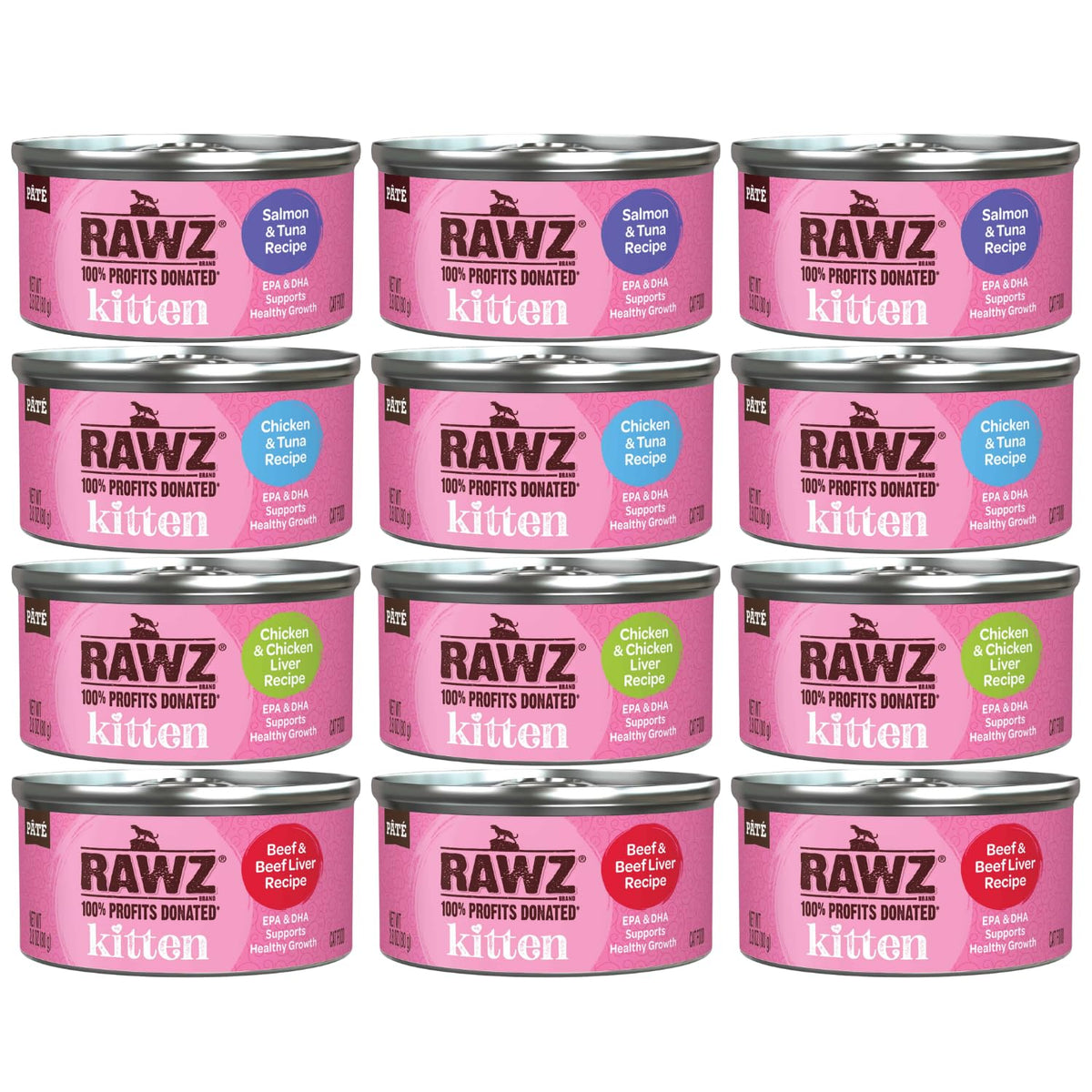 Rawz chaton pâté saumon - boîte, protéines et hydratation naturelle pour chaton