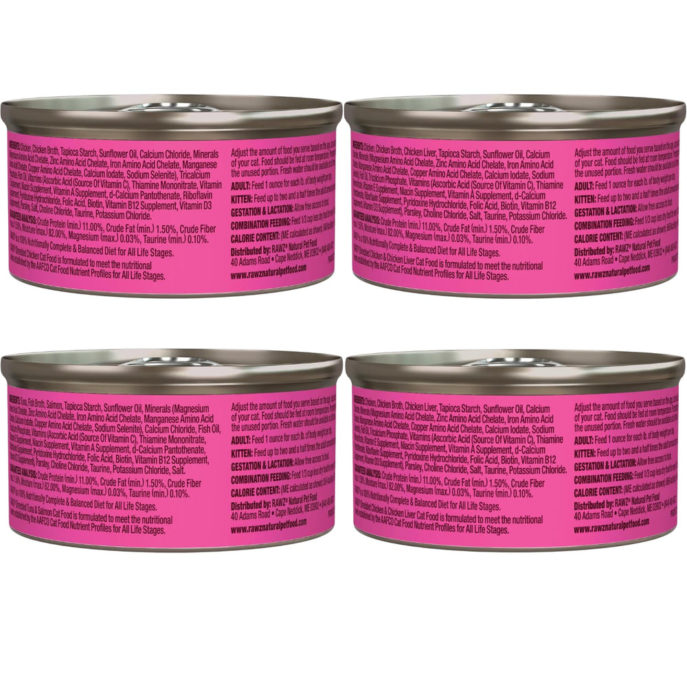 Rawz saveur thon et poulet, mélange savoureux pour chats gourmands.