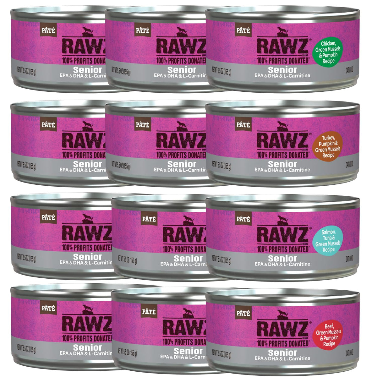 Rawz Senior Pâté saumon, hydratation naturelle et goût appétissant