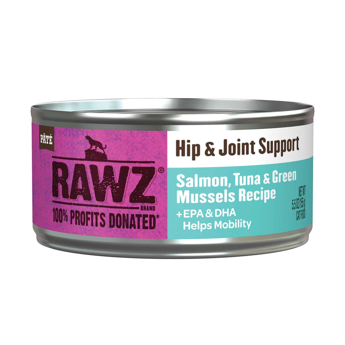 Rawz Soutien Hanches et Articulations – boîte humide saumon-thon moules vertes pour mobilité potentielle.